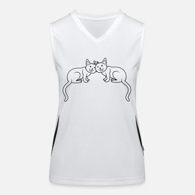 Katzen Team 2 Freunde Funktionelles Kontrast-Tank Top für Frauen
