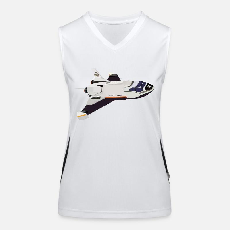 Space Shuttle Flug Funktionelles Kontrast-Tank Top für Frauen