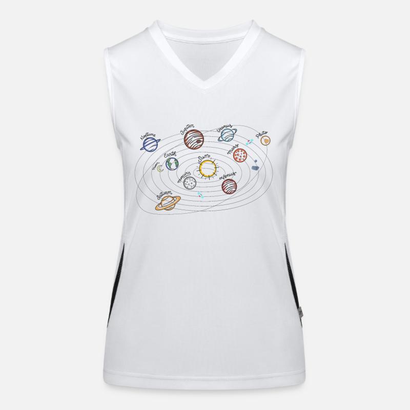 Solar System Planets Kids Knowledge Outer Space Women's Functional Contrast Tank Top