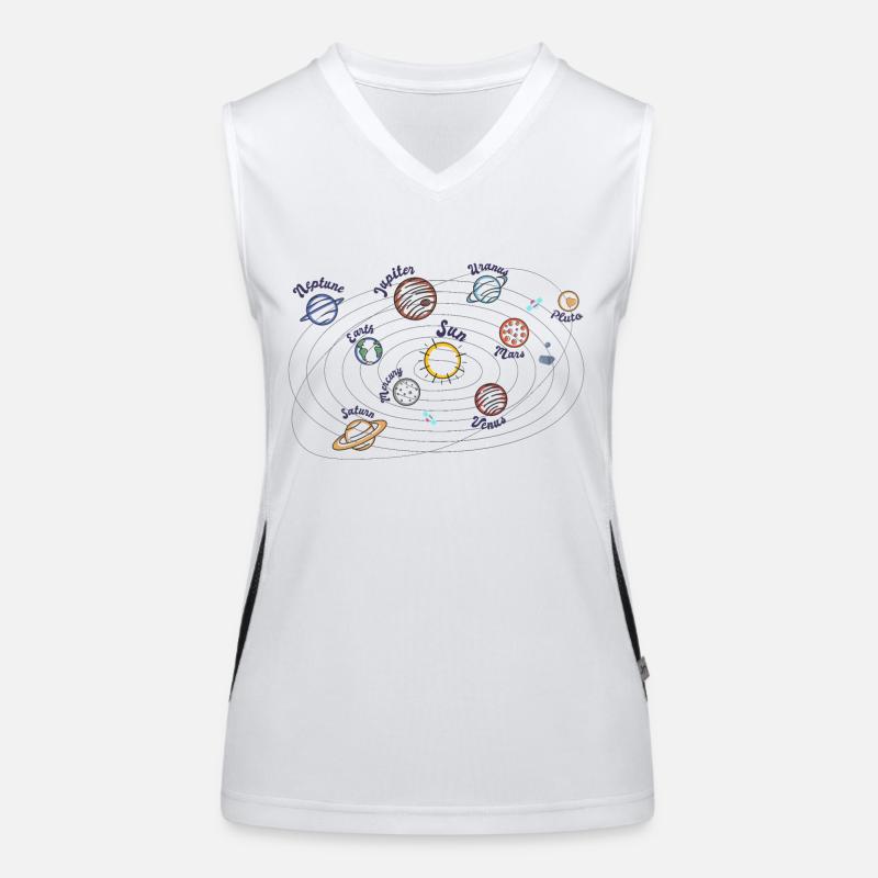 Solar System Planets Kids Knowledge Outer Space Women's Functional Contrast Tank Top