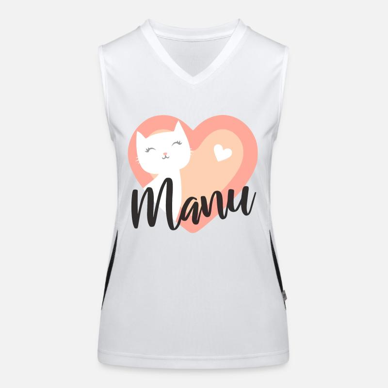Manu Surname First Name Kitten Women's Functional Contrast Tank Top
