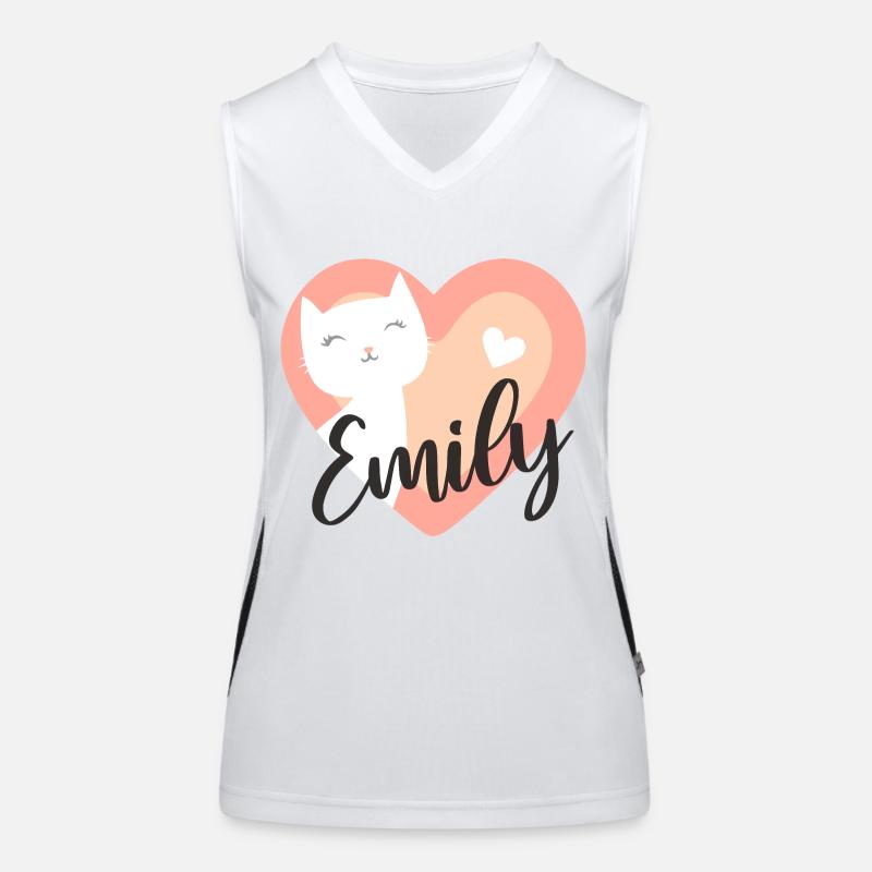 Emily Nom Prénom Chaton Débardeur respirant contrasté Femme