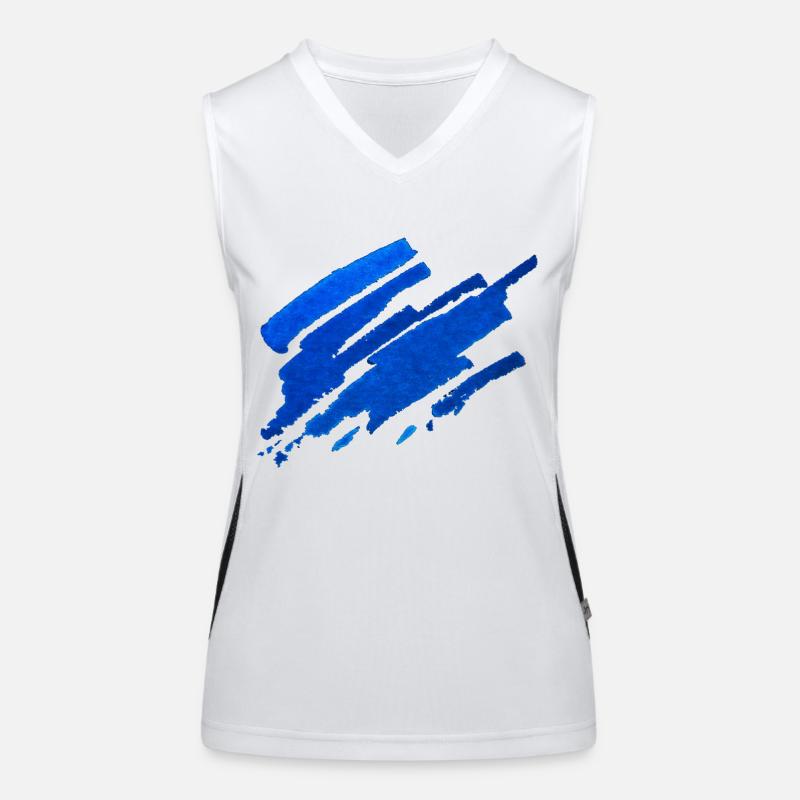 Farbe - Blau - Abstrakt Funktionelles Kontrast-Tank Top für Frauen