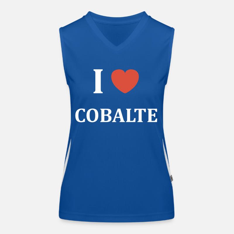 I love cobalte Débardeur respirant contrasté Femme