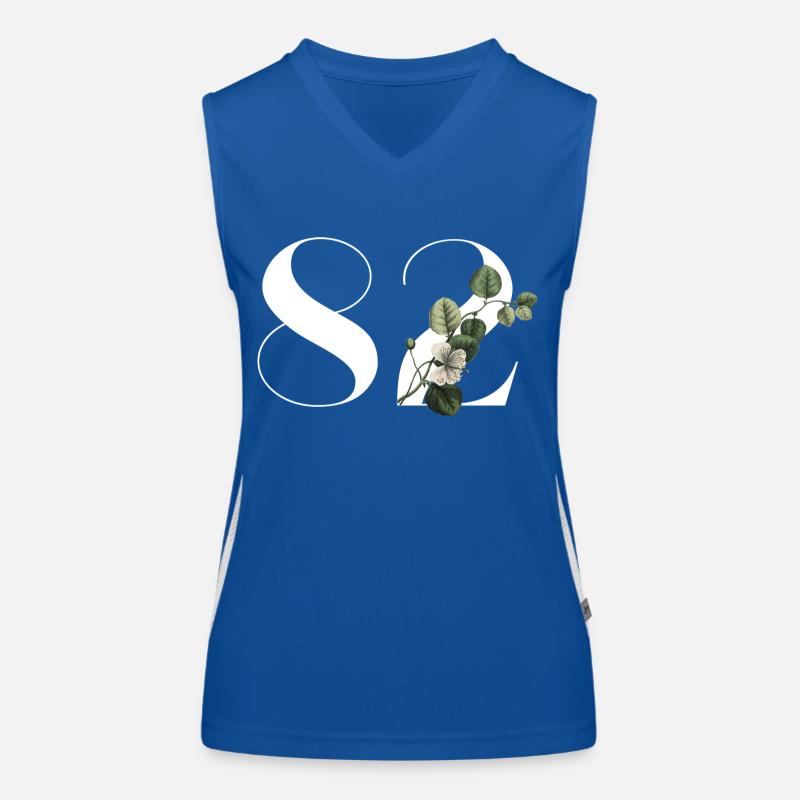 Nummer 82 Blumengrün - 82. Blumengeburtstag Funktionelles Kontrast-Tank Top für Frauen