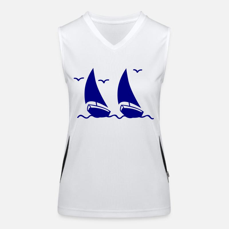 segelboote Funktionelles Kontrast-Tank Top für Frauen