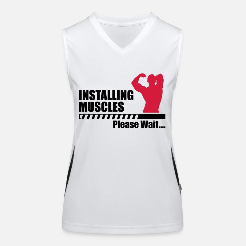 Installing Muscle - Funny gym Women's Functional Contrast Tank Top