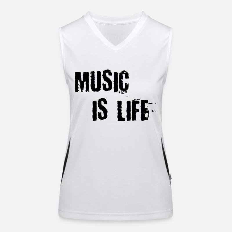 Music is life Funktionelles Kontrast-Tank Top für Frauen