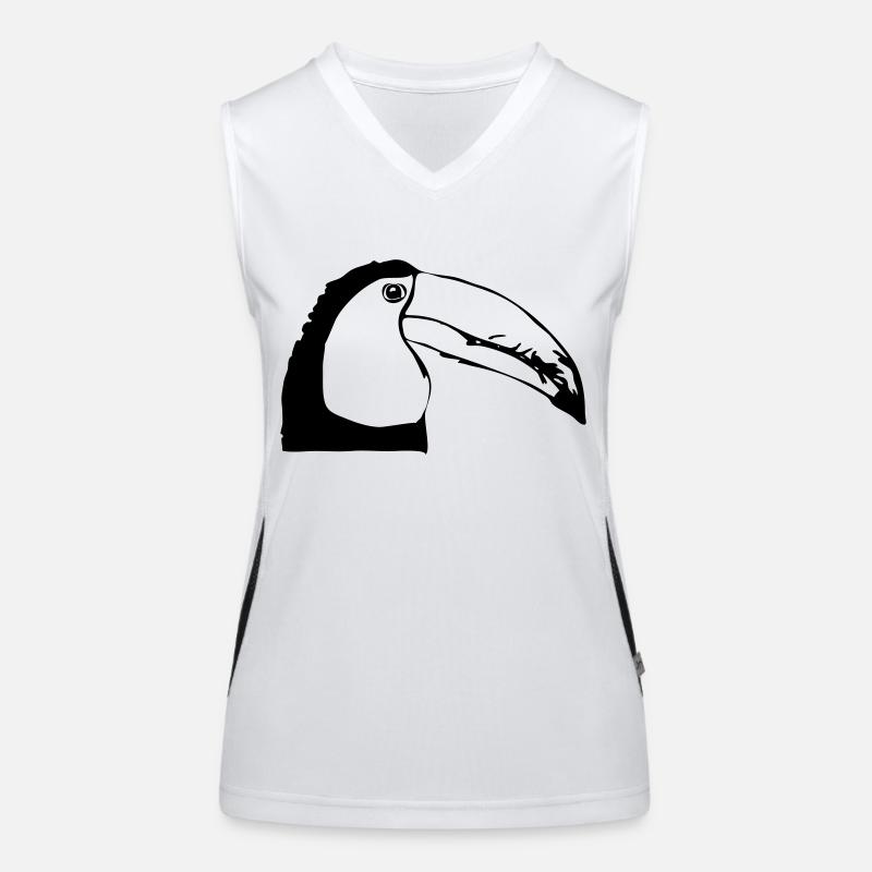 Toucan in profile Women's Functional Contrast Tank Top