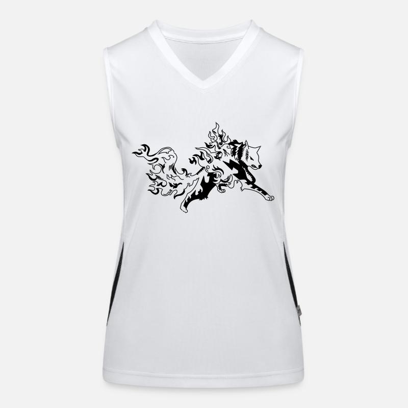 Feuer Wolf Funktionelles Kontrast-Tank Top für Frauen