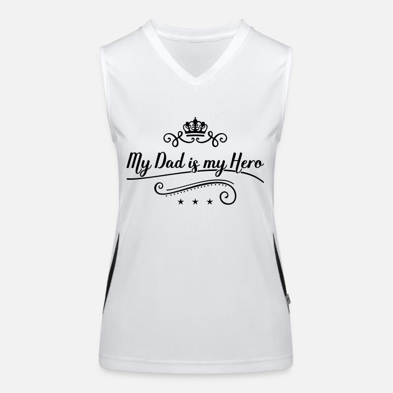 my dad is my hero Funktionelles Kontrast-Tank Top für Frauen
