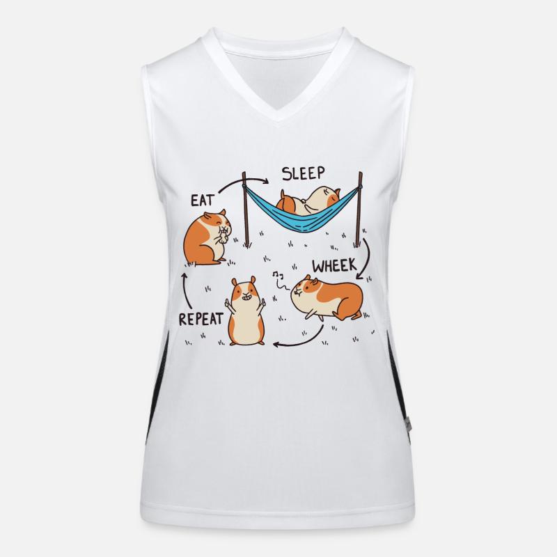 Guinea Pig Funny Day, Hamster Humor Comic Women's Functional Contrast Tank Top