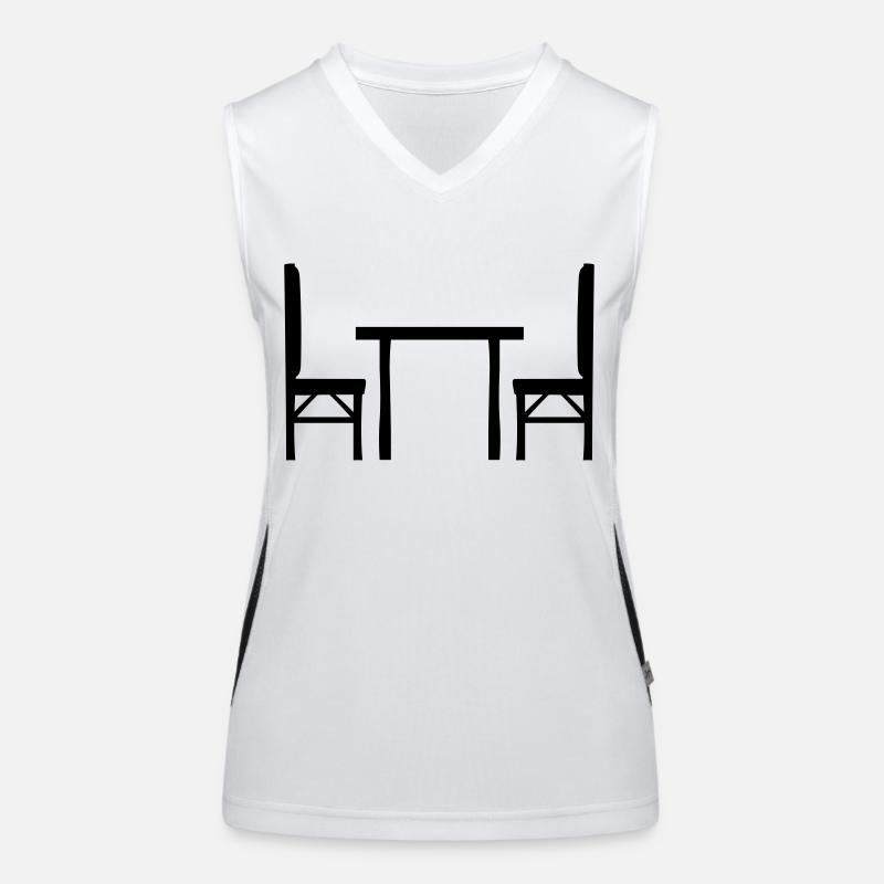 Tisch 2 Stühle Funktionelles Kontrast-Tank Top für Frauen