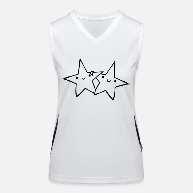 2 Sternchen Paar Funktionelles Kontrast-Tank Top für Frauen