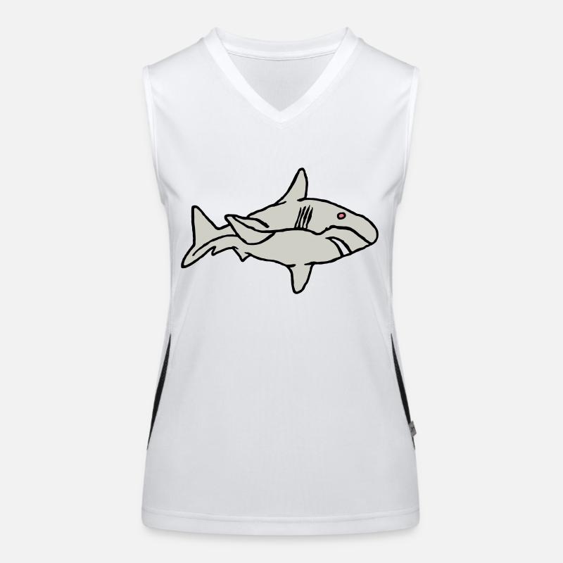 Fish Shark Predator Predator Water Graffiti Ocean Women's Functional Contrast Tank Top