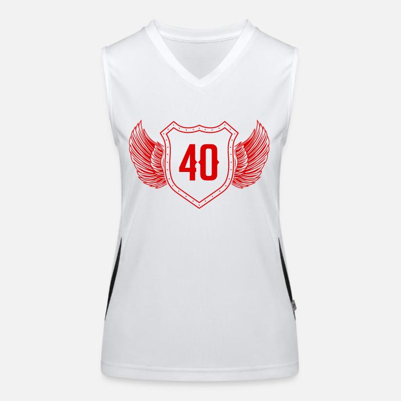 40 Zahl Wappen Funktionelles Kontrast-Tank Top für Frauen