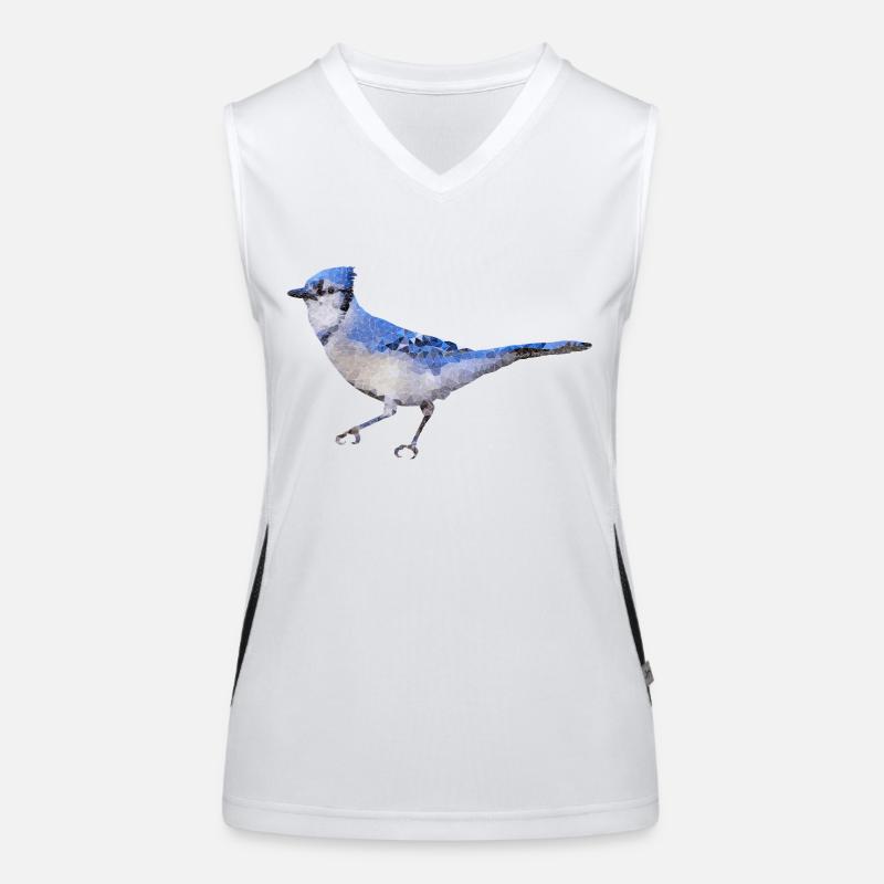 Vogel ~ der blaue Eichelhäher Funktionelles Kontrast-Tank Top für Frauen