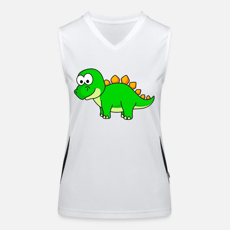Dinosaur stegosaurus Comic Women's Functional Contrast Tank Top