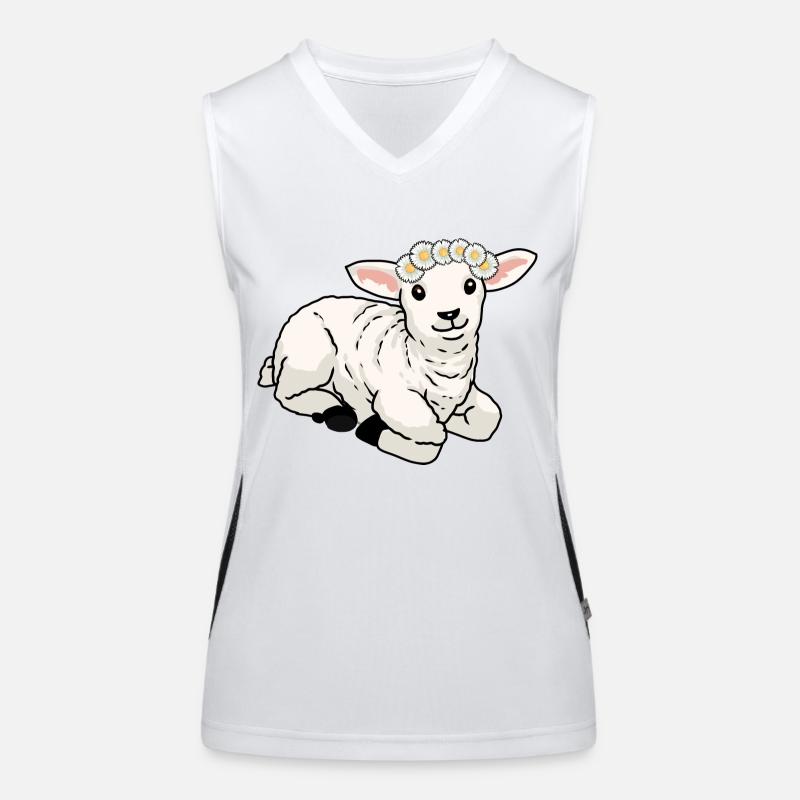 Happy Easter Sheep Lamb Children Baby ungulates Shepherd Women's Functional Contrast Tank Top