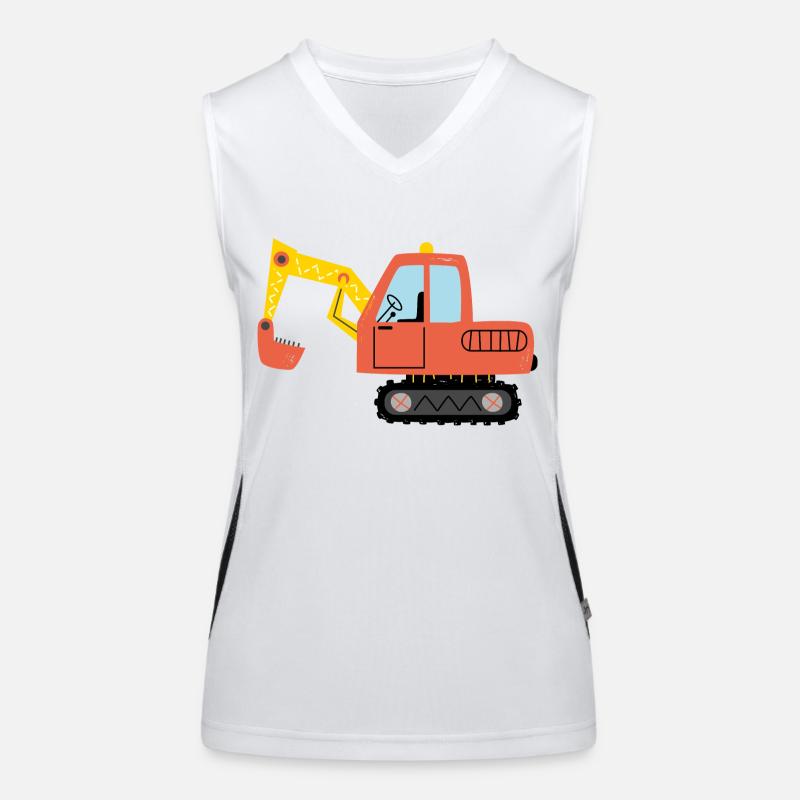 Construction machinery Excavator Backhoe Construction site Women's Functional Contrast Tank Top