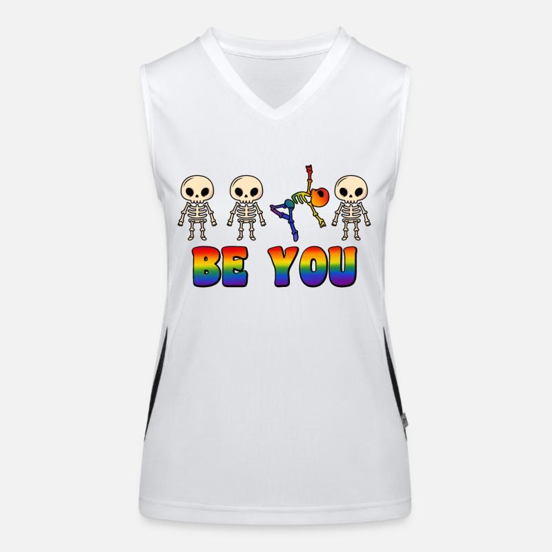 Danseur Skeleton Arc-en-ciel LGBT Débardeur respirant contrasté Femme