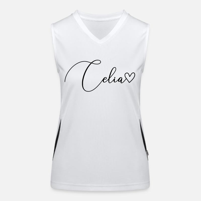 Celia Name Vorname Mädchen Funktionelles Kontrast-Tank Top für Frauen