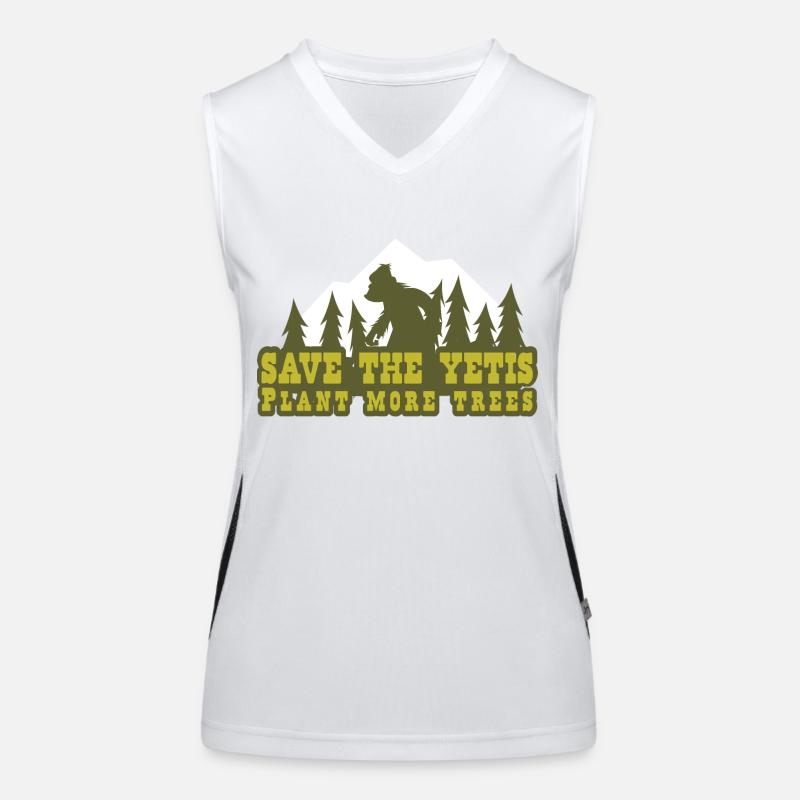 Save the Yetis, Plant more Trees Vert 2 Débardeur respirant contrasté Femme