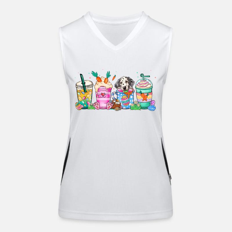 Dog coffee easter dalmation2 4500x5400Dalmation Do Women's Functional Contrast Tank Top