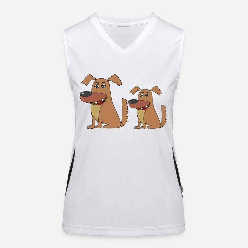 hund gross und klein Funktionelles Kontrast-Tank Top für Frauen