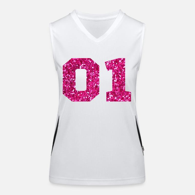 Nummer 1 Pink Glitter - 1. Jahrestag Funktionelles Kontrast-Tank Top für Frauen