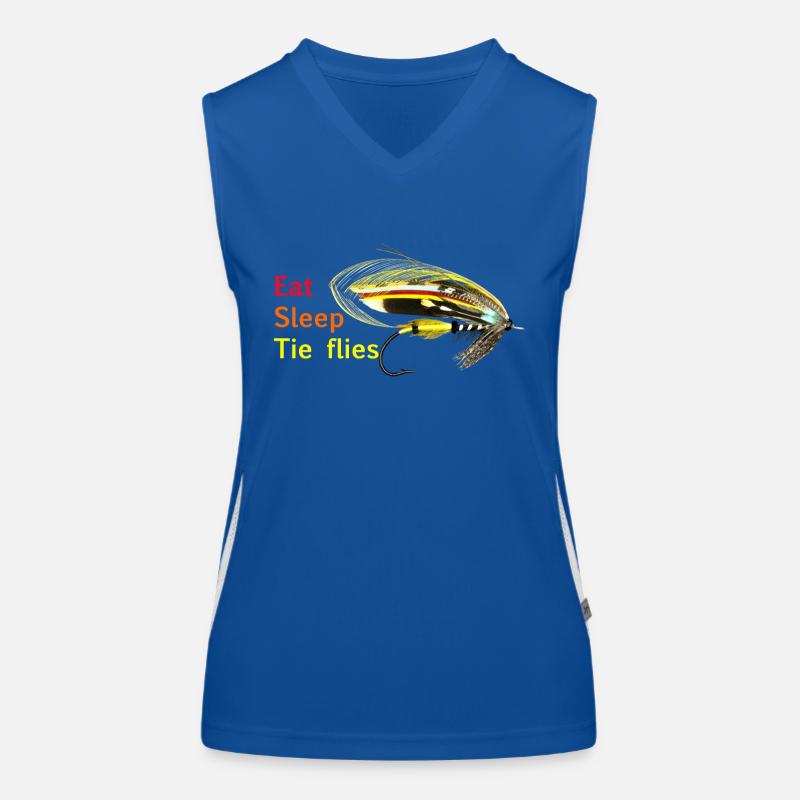 Eat Sleep Tie Flies Jock Scott Women's Functional Contrast Tank Top