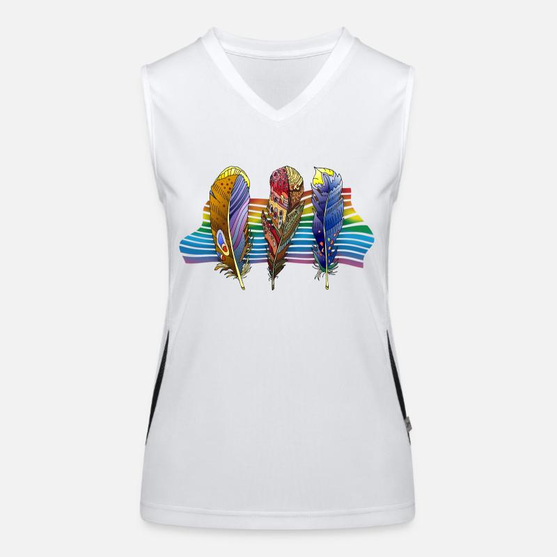 Feder Funktionelles Kontrast-Tank Top für Frauen