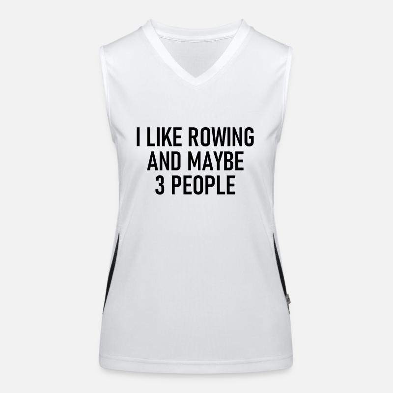 I like Rowing and maybe three People - Rudern Funktionelles Kontrast-Tank Top für Frauen