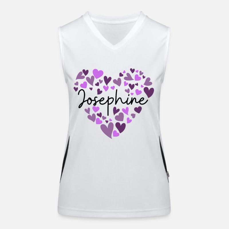 Conception du nom Joséphine avec Hea violet en forme de cœur Débardeur respirant contrasté Femme