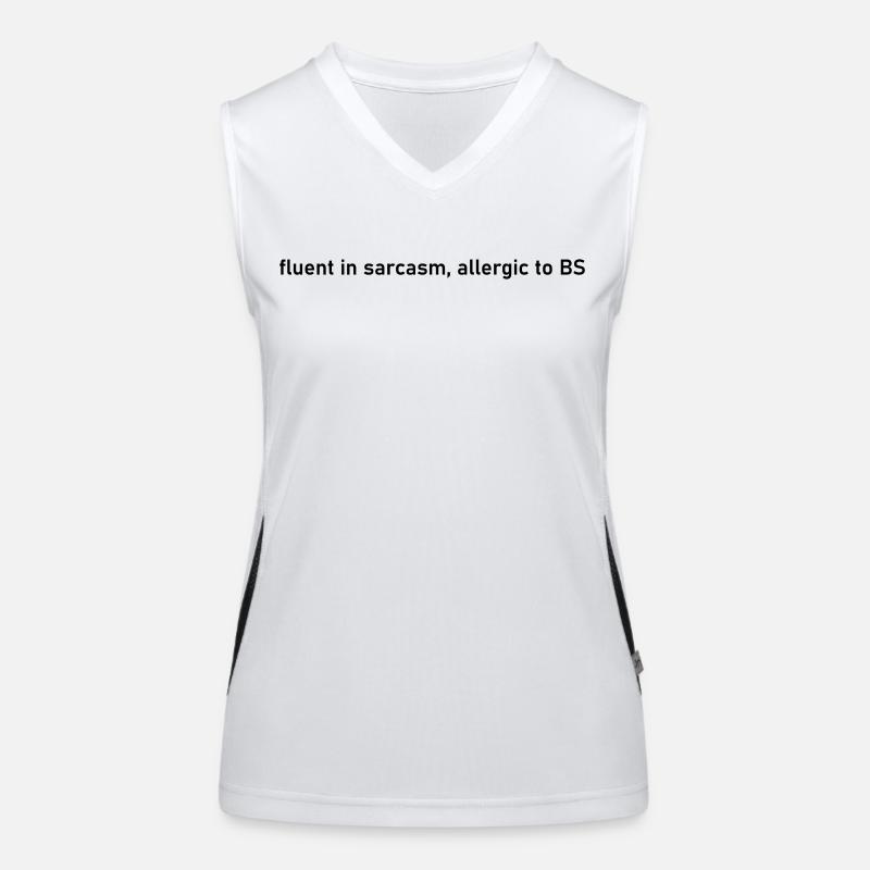 fließend in Sarkasmus, allergisch gegen ein-T-Shirt Funktionelles Kontrast-Tank Top für Frauen