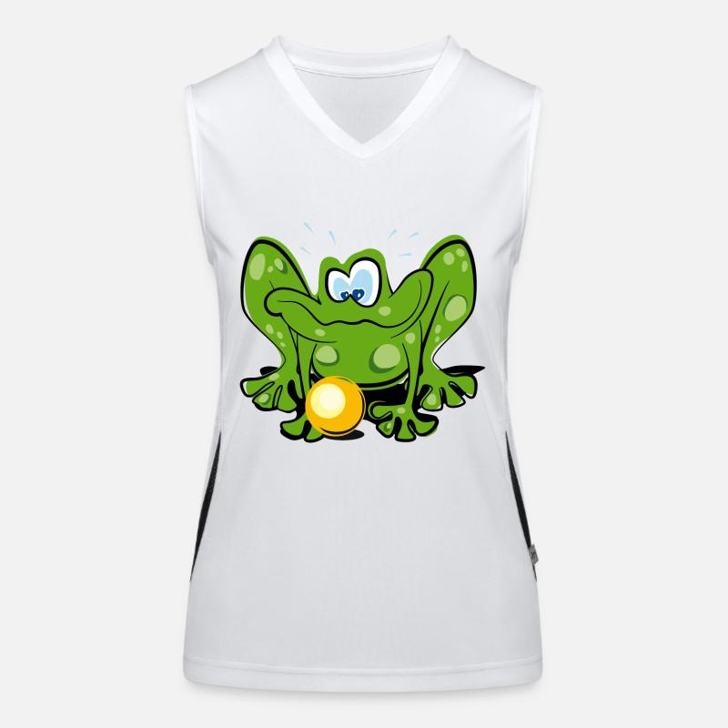 Frog king - Women's Functional Contrast Tank Top - white/black