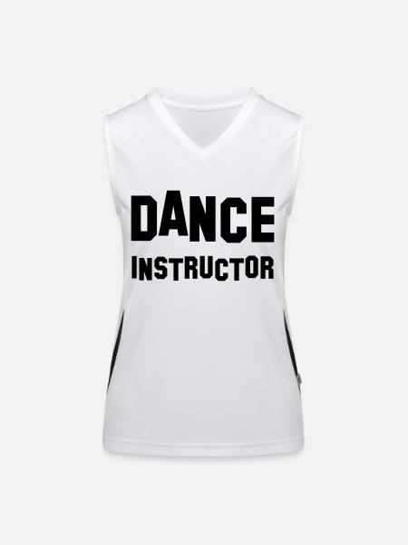 dance instructor - Women's Functional Contrast Tank Top - white/black - Front
