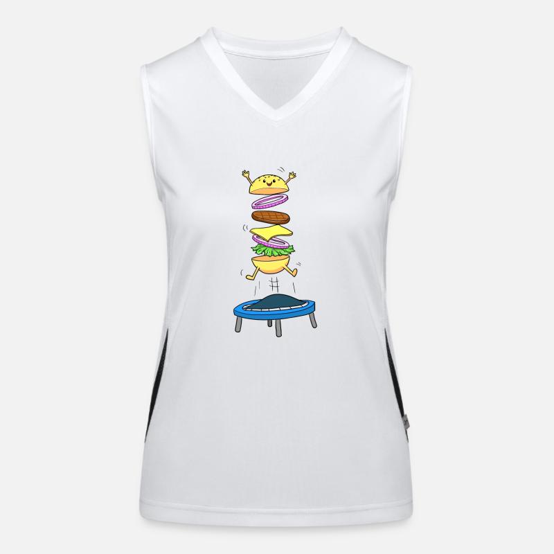 Burger Hamburger Cheeseburger Saut d'obstacles Débardeur respirant contrasté Femme