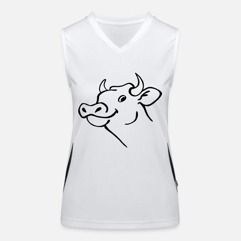 Mucca Top sportivo da donna in contrasto cromatico