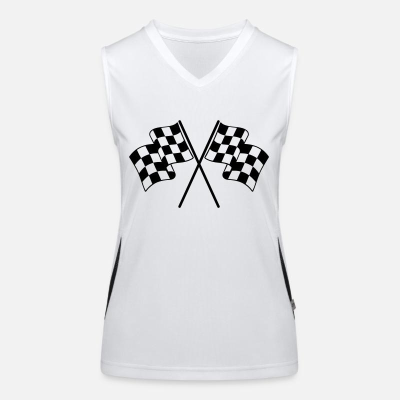 Drapeaux à Damier Débardeur respirant contrasté Femme