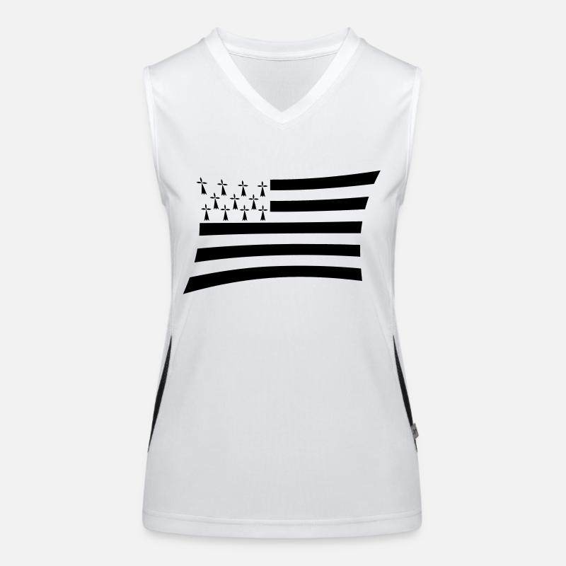 Flagge Breizh Funktionelles Kontrast-Tank Top für Frauen