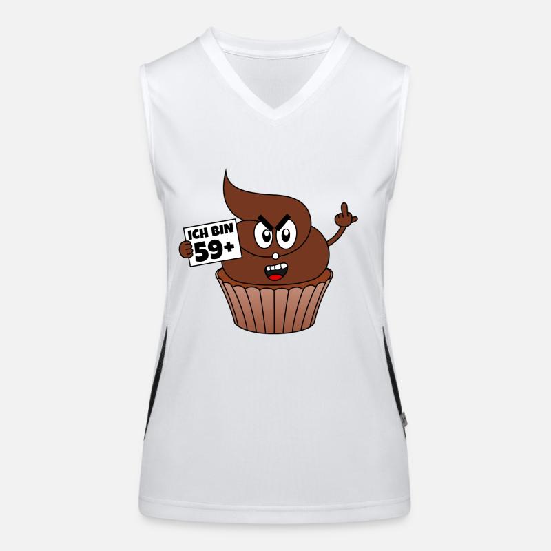 60. Geburtstag Kackcake Ich bin 59+1 Geschenk Funktionelles Kontrast-Tank Top für Frauen