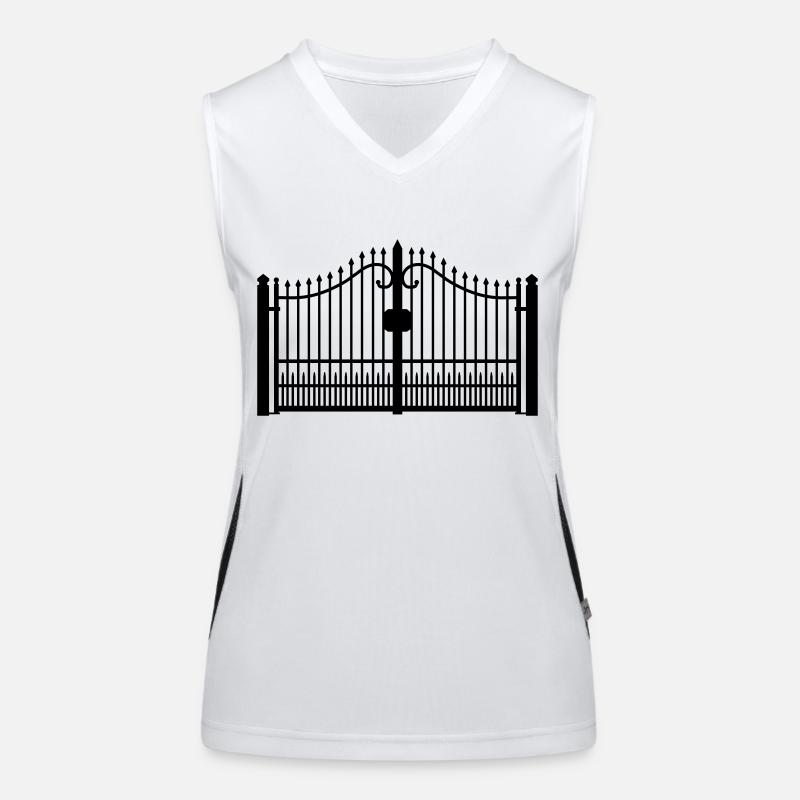 schmiedeeisernes Tor_c1 Funktionelles Kontrast-Tank Top für Frauen