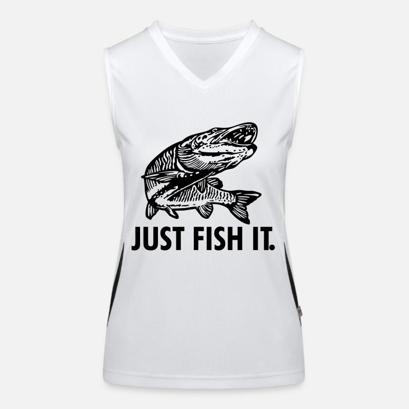 hecht_just_fish_it Funktionelles Kontrast-Tank Top für Frauen