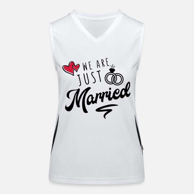 we are just married Funktionelles Kontrast-Tank Top für Frauen