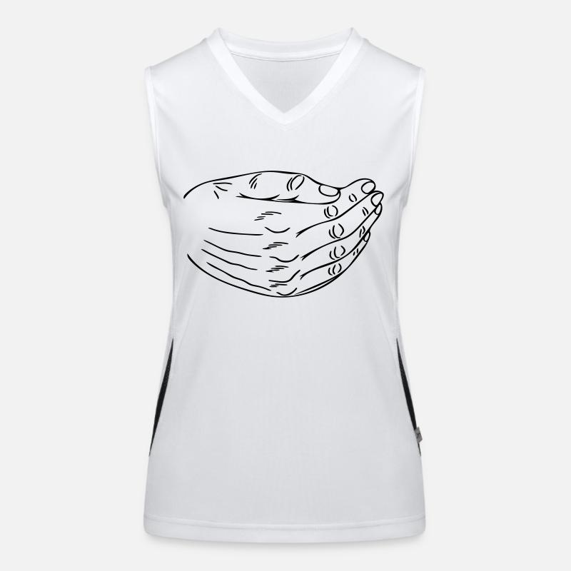Hand vor dem Mund Funktionelles Kontrast-Tank Top für Frauen