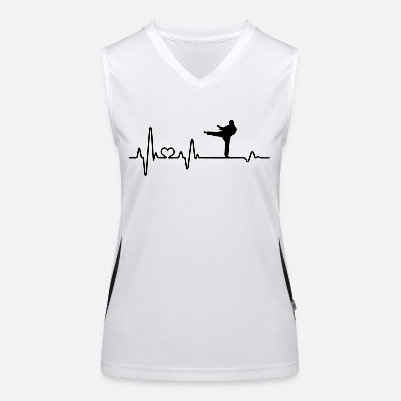 Karate Karateka Heartbeat Karate Fighter Gift Women's Functional Contrast Tank Top
