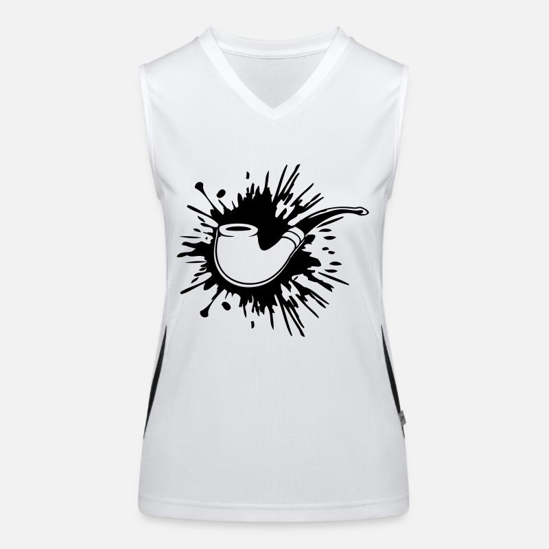 Éclaboussure de fumée de pipe à tabac de couleur Débardeur respirant contrasté Femme