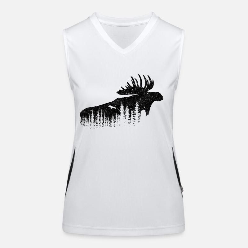 Elch Funktionelles Kontrast-Tank Top für Frauen