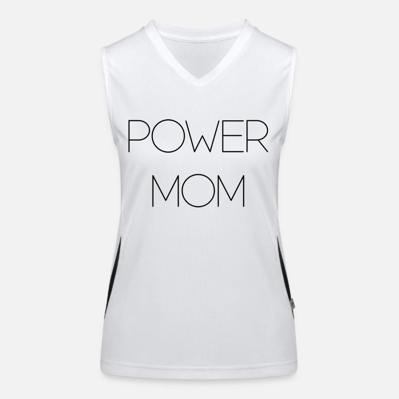 power mom Mama Mutter Kinder Eltern Schrift Funktionelles Kontrast-Tank Top für Frauen
